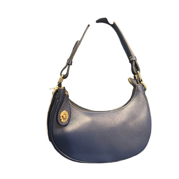 Italian Leather Shoulder Bag Blue | Made in Italy | Greece Purchase | NWOT - Picture 2 of 12